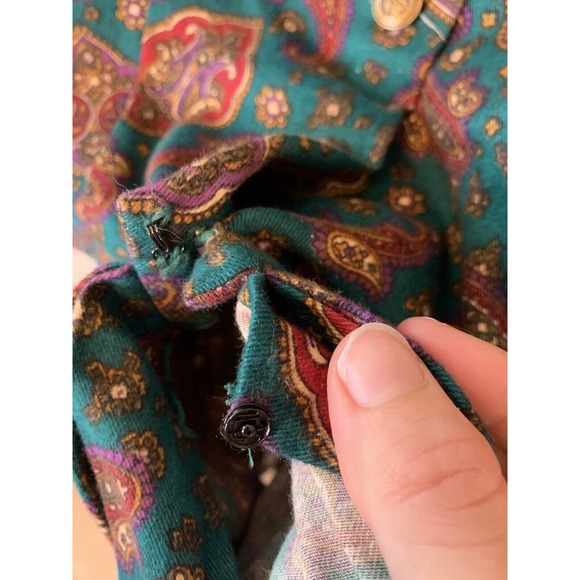 Vintage Prairie Dress 1980s Paisley button front 100% Cotton Sz 8 USA made - Picture 5 of 9